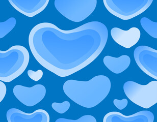 Seamless pattern abstract heart shape. Colorful abstract background. Vector design. Modern style
