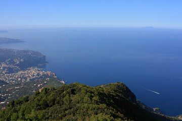 Fototapeta na wymiar Panorama of the Mediterranean blue sea