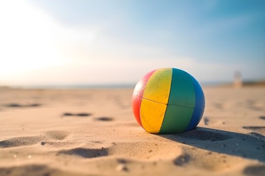 beach ball on the beach, summer is starting