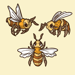 Free vector cute bees set