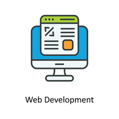 Web development Vector Fill outline Icons. Simple stock illustration stock