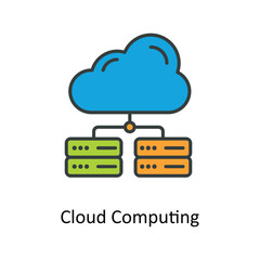 cloud computing Vector Fill outline Icons. Simple stock illustration stock