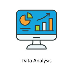 Data analysis Vector Fill outline Icons. Simple stock illustration stock