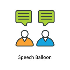 speech balloon Vector Fill outline Icons. Simple stock illustration stock