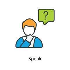 speak Vector Fill outline Icons. Simple stock illustration stock