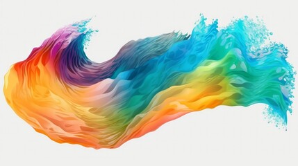 Rainbow wave. Colorful paint splash. AI generate