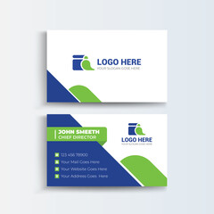 Fototapeta premium Cleaning Company Business cards and Modern Creative and Clean template. simple minimal Business Card layout design. Flat Design Vector Illustration. Stationery Design.
