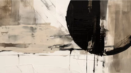 Poster Japandi stijl abstract art monochromatic japandi style. Ai generative  © vadymstock