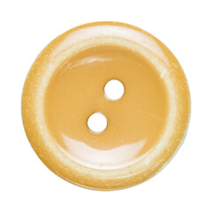 One single yellow orange button isolated on white background
