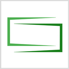 Rectangle Line icon green color. Vector Illustration for Icon, Symbol, Logo etc