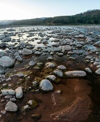 River with pebbles in it.