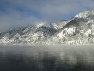 Fototapeta premium Siberian mountains and Yenisei river