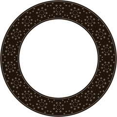 Vintage botanic garden round frame dot flower kaleidoscope