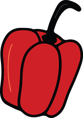 Capsicum drawing isolated