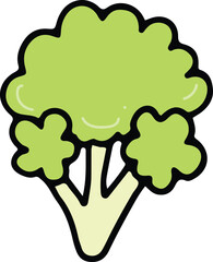 Cauliflower drawing isolated