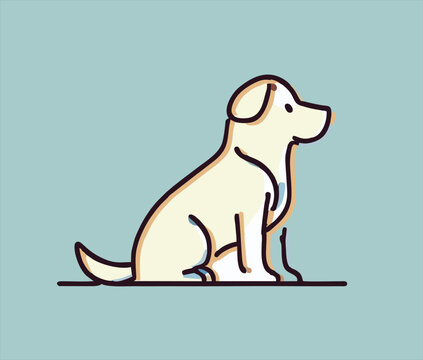 recommend clip art: Cute Hand Drawn White dog Vector Illustration. Cute dog sketch art illustration on blue Background. Simple Sketched Hare ideal for Cards, Posters, Wall Art. T shirts.