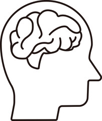 AI, idea and brainstorming design concept with human head icon.