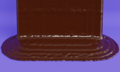 Liquid hot milk chocolate is pouring. 3d rendering