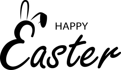 Happy Easter vector calligraphy text. Happy Easter greeting card. Modern Handwritten type isolated on transparent background. Vector EPS10 and PNG