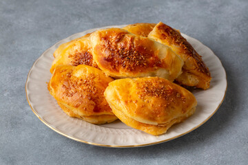 Turkish cuisine; Handmade Cheese Pastry (Turkish name; peynirli pogaca)