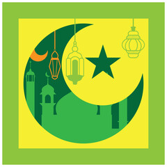 Islamic eid festival greeting card  background, laser cut eid mubarak card