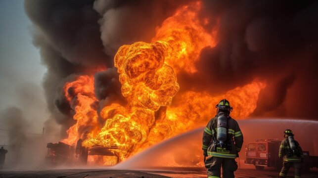 bombero ante las llamas