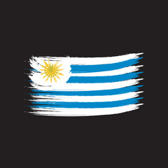 grunge background black Uruguay States flag