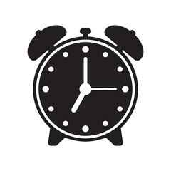 Alarm clock icon vector illustration, retro alarm clock.