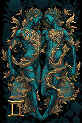 Fototapeta premium Gemini. Zodiac Sign. Astrological sign Generative AI