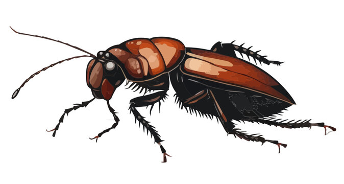 brown cockroach insect on white background clip art preview
