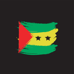 grunge background black Sao tome and Principe flag