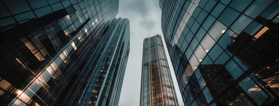Modern office skyscrapers - Generative AI