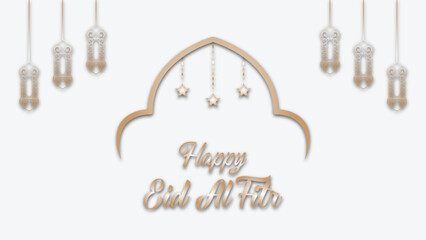 template design for the celebration of the world's Muslims. to commemorate Eid al-Fitr. with a simple and modern theme