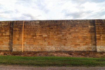 Fototapeta na wymiar Historic stone wall at Berrima New South Wales Australia