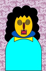 Cartoon girl with Hypnosis sign