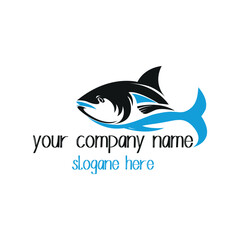 River fish icon logo design with vector format.