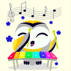 little owl plays music