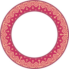 Vintage botanic garden round frame geometry stitch cross line