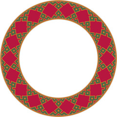 Vintage round frame geometry polygon check cross kaleidoscope