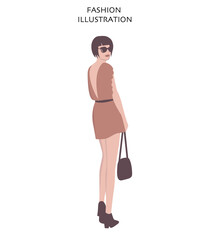 Illustration of Fashion woman in sunglasses 