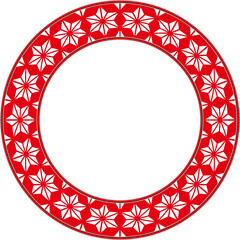 Vintage botanic garden round frame geometry star triangle cross