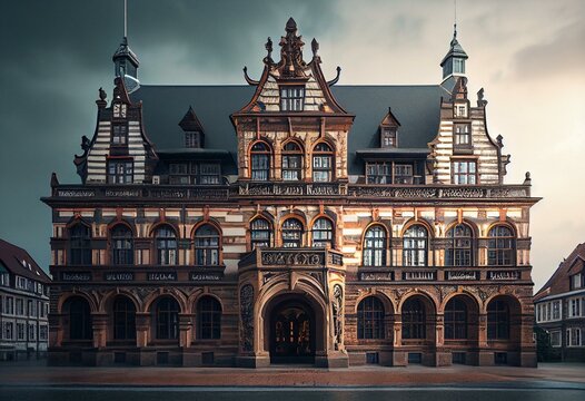 Rathaus, Bielefeld, Deutschland. Generative AI