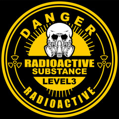 Danger, Radioactive substance level 3, sticker vector