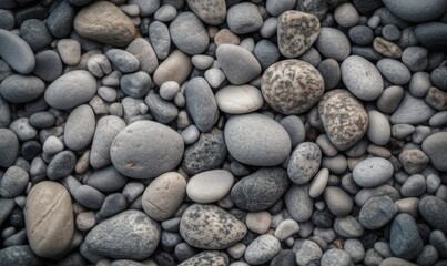 Grey granite stone pebbles texture background for design, generative AI