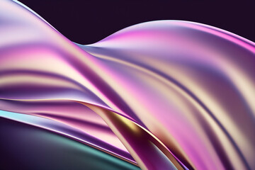 An abstract close-up background of a vibrant, wavy purple fabric with an iridescent gradient.