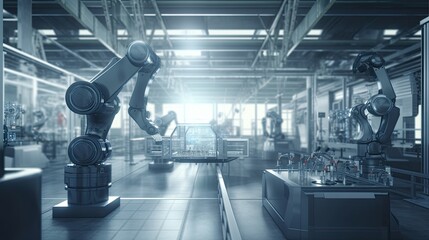 robot arm manufacturing in a production line, Generative AI