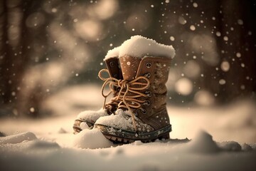 Fototapeta na wymiar snow boots. AI generation