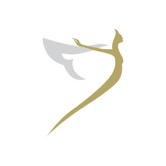 Abstract woman with wings, vector 