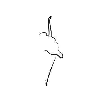 ballerina, ballet dancer vector logo icon