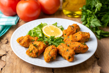 Mercimek Koftesi, Traditional Turkish Food with Bulgur and Lentil